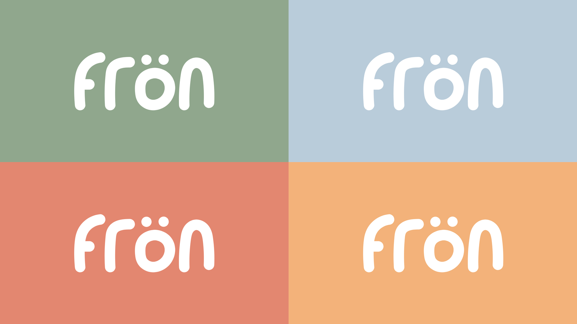 4 logos en blanc sur les 4 couleurs de la palette colorimétrique