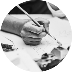 Iconographie représentant un créatif.