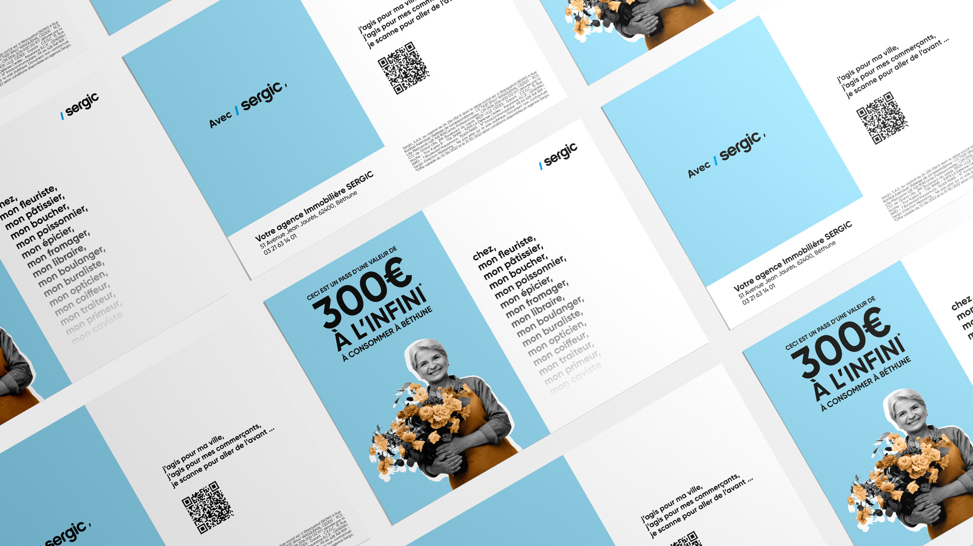Flyer publicitaire pour Sergic, pass d'une valeur de 300 euros à consommer au plus proche de chez soi.