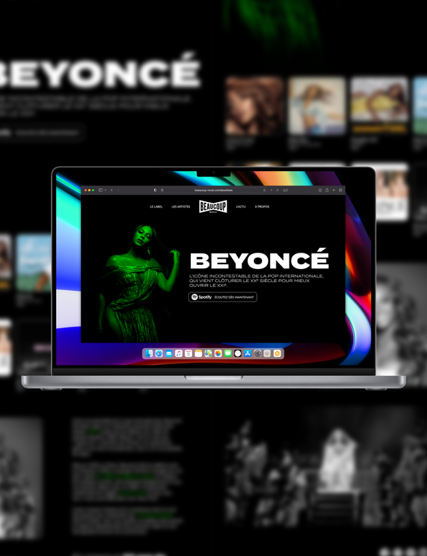 Visuel clé de Beyoncé pour le site de Beaucoup Music