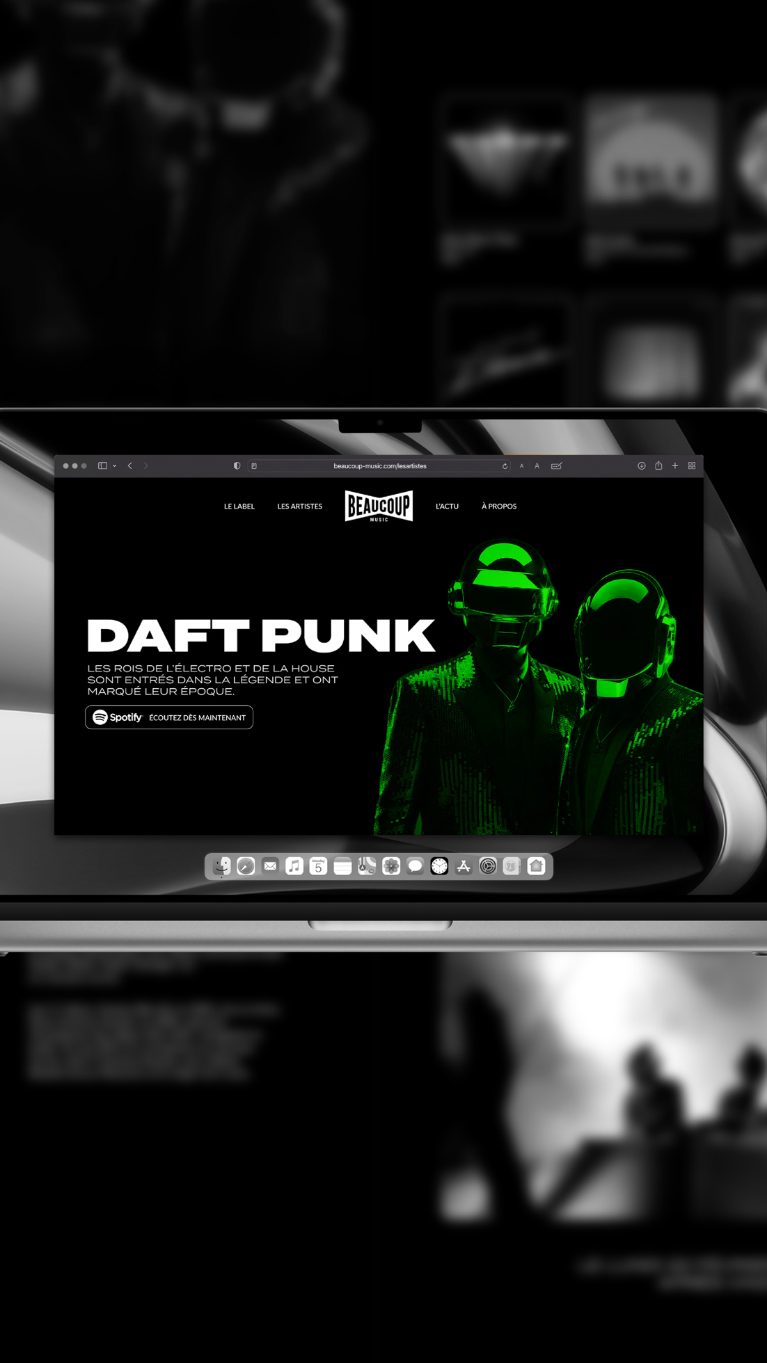 Visuel phare des daft punk adapté pour le site de Beaucoup Music