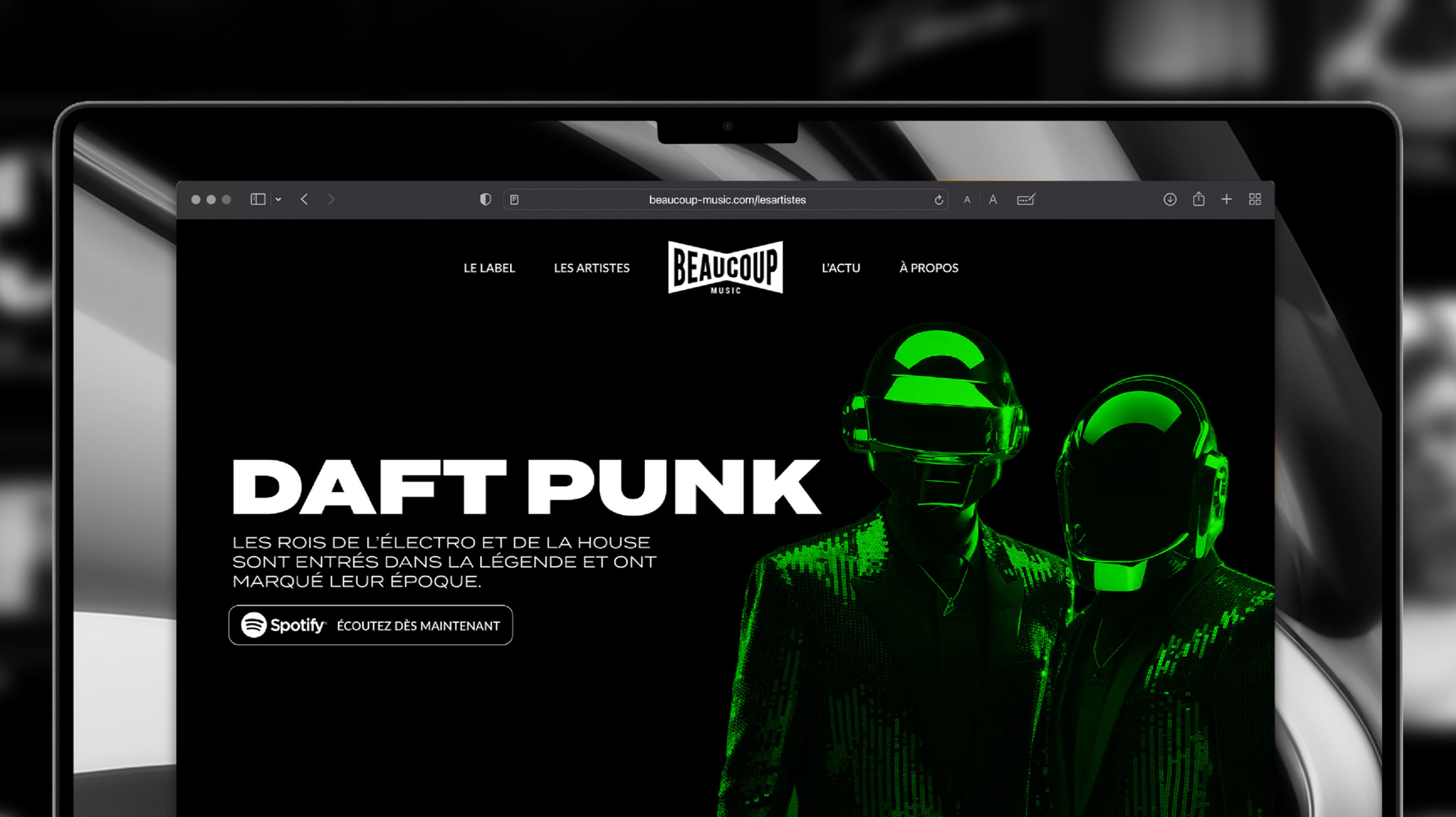Visuel clé des Daft Punk pour le site Beaucoup Music