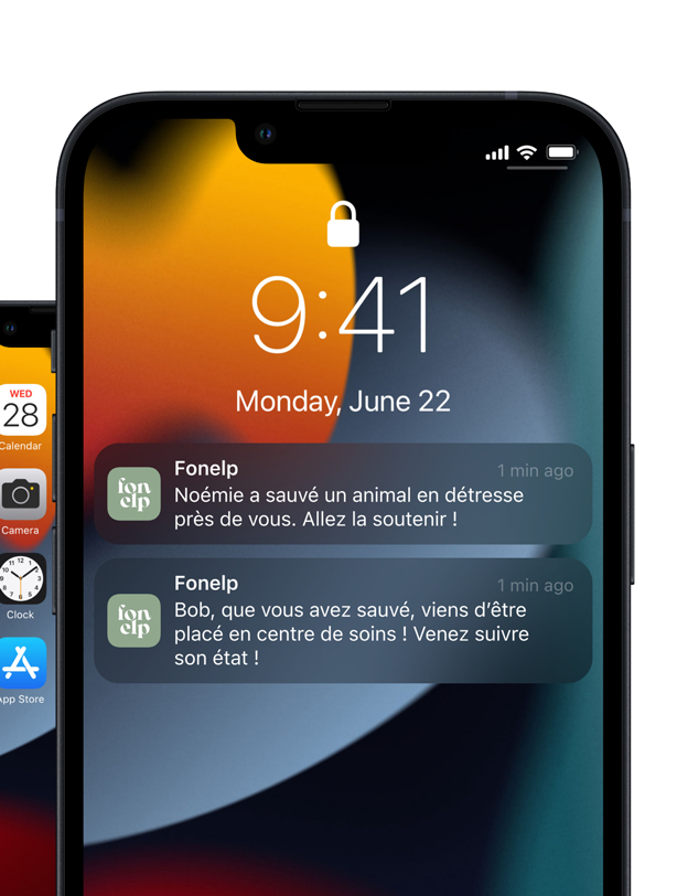 Notifications mobiles de l'application Fonelp.