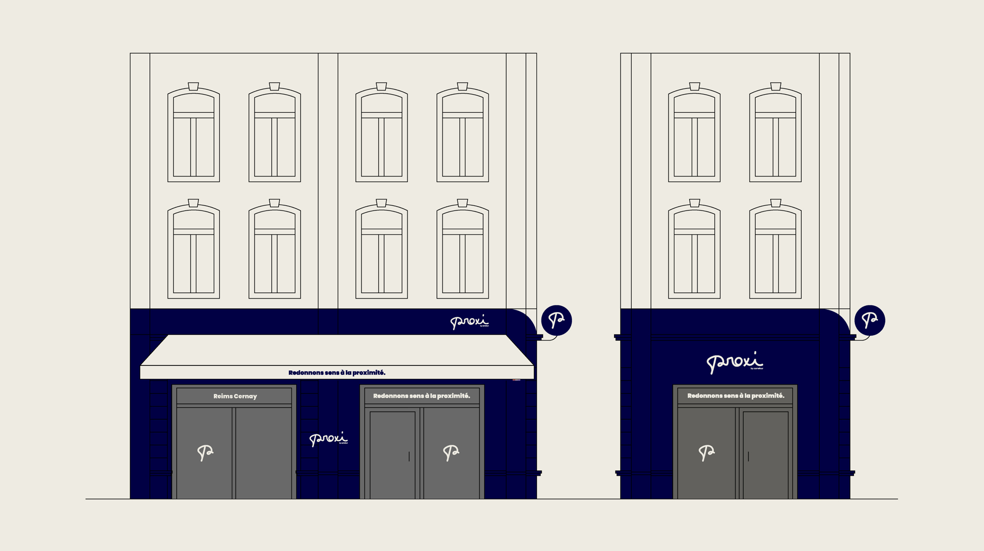 Plan de façade pour les devantures de magasins.