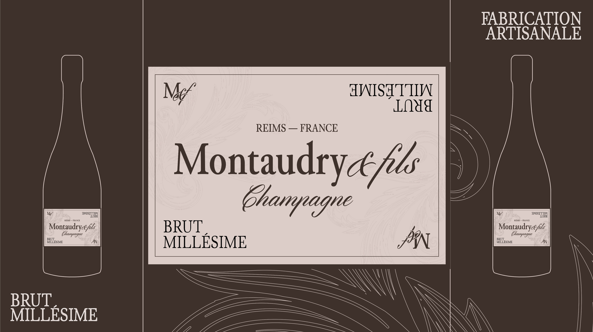 Étiquette du champagne Montaudry & Fils Brut Millésime