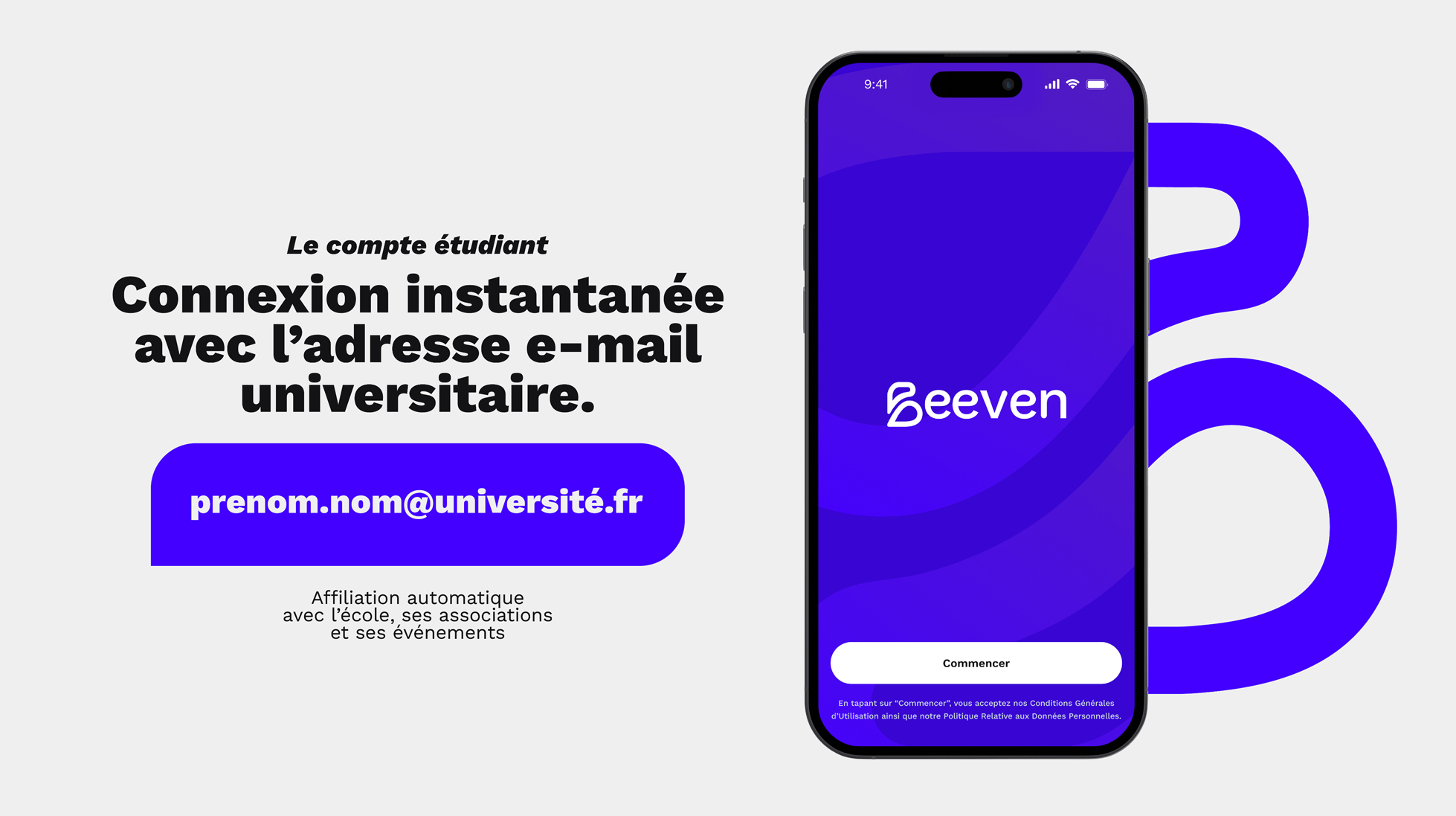 Connexion instantanée avec l'email universitaire.