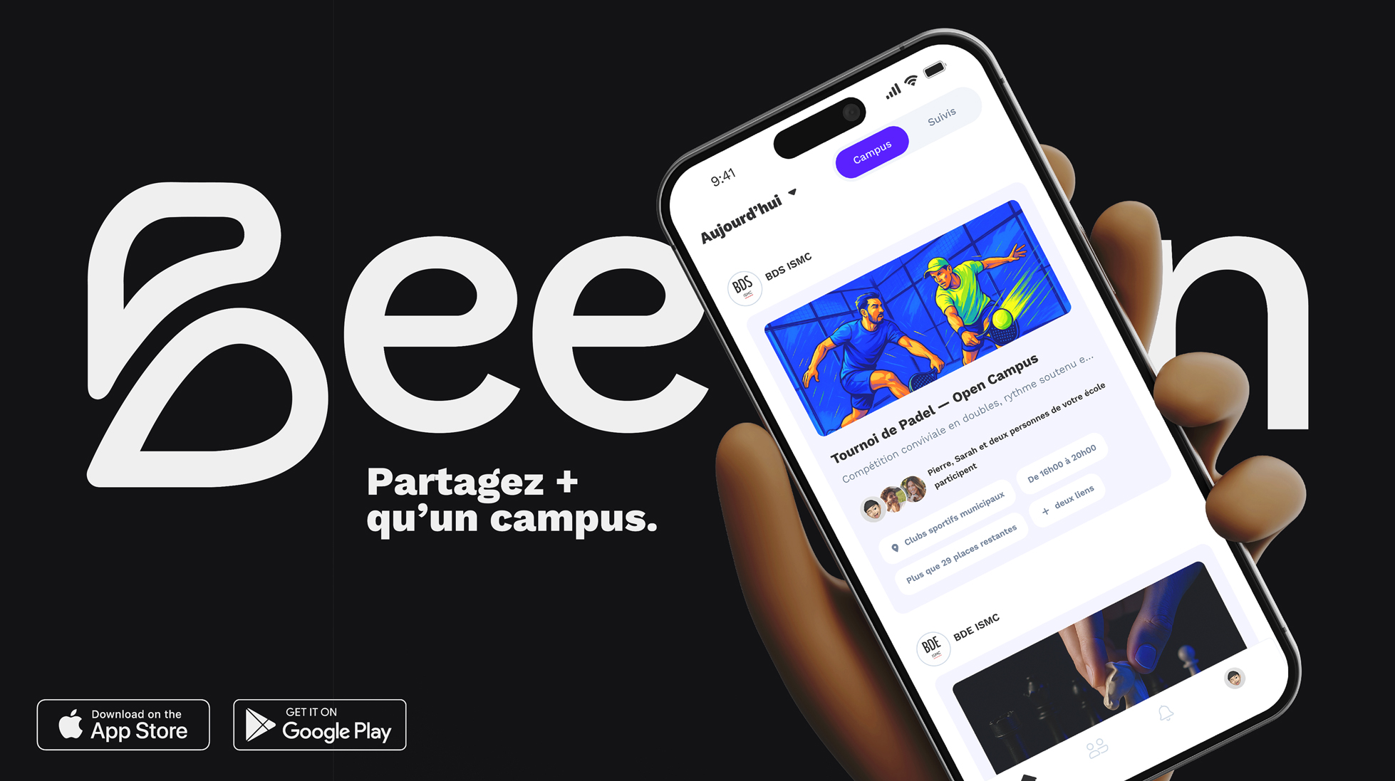 Beeven, application accueil.