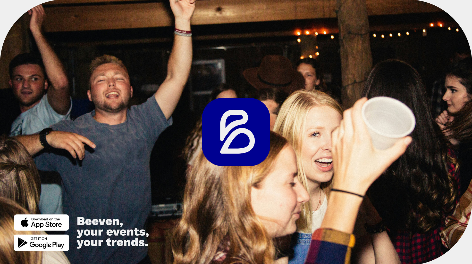 Logo icône sur une photo de soirée