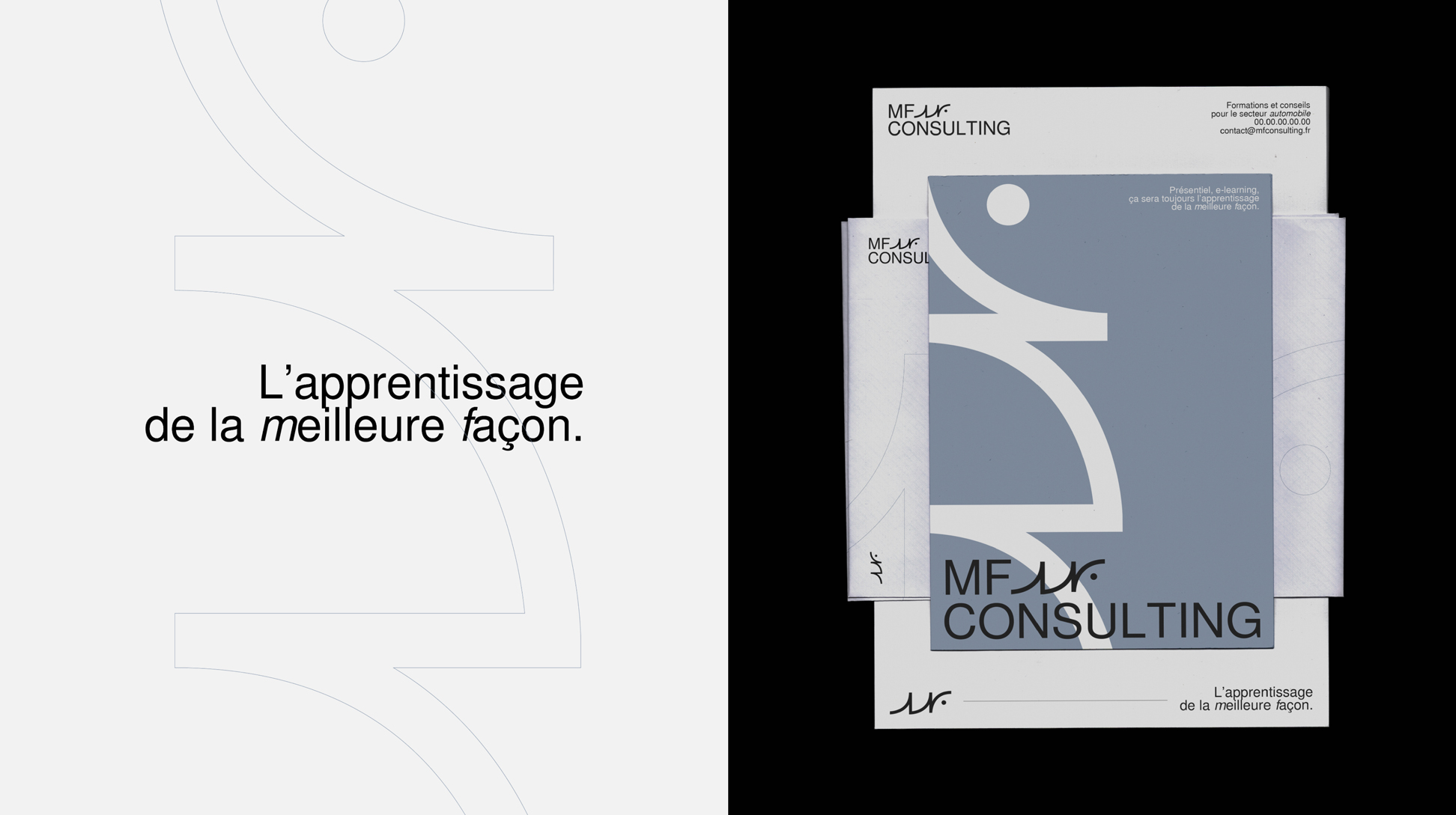 Slogan : l'apprentissage de la meilleure façon + ensemble de papeterie