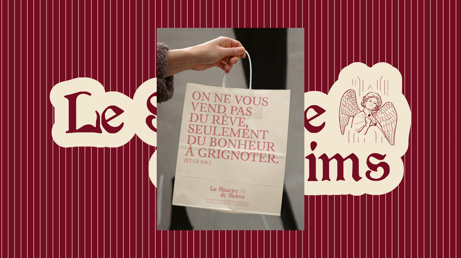 Sac en craft avec écrit : On ne vous vend pas du rêve, seulement du bonheur à grignoter.
