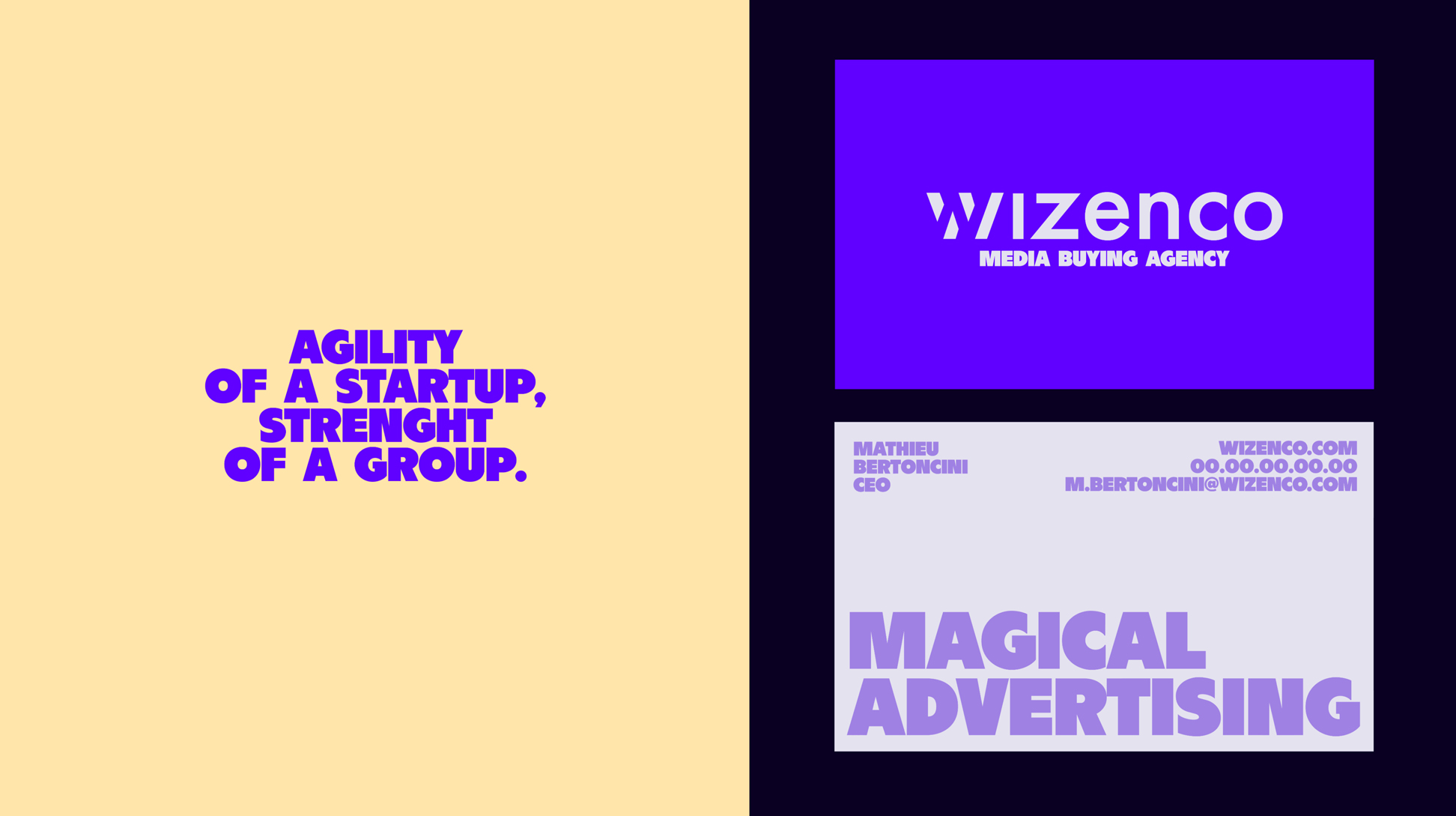 Agility of startup. Strengnt of a group. + Carte de visite